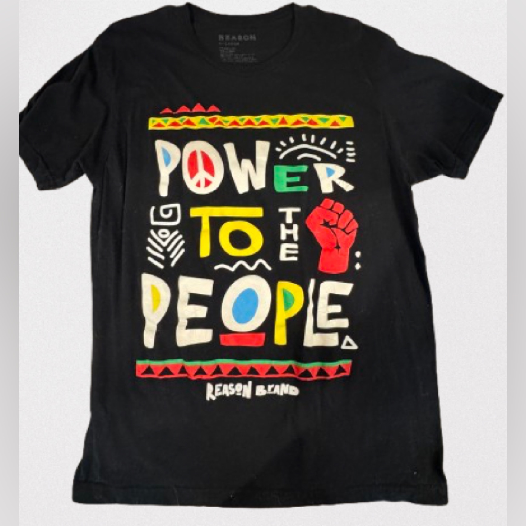 Reason Brand Black Power To The People Graphic TShirt Reason Brand Black Power To The People Graphic TShirt